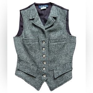 Vtg 70s Ralph Lauren Brown Tweed Wool Lapel Vest Waist Coat Henri Bendel